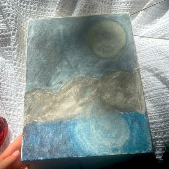 Moon painting (by me)🤍🩵💜 - Picture 1 of 2